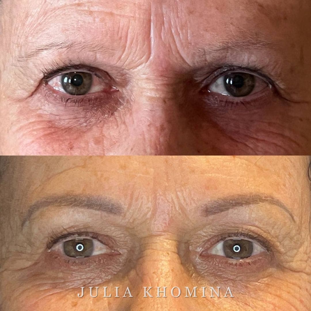 Maquillage permanent des sourcils — avant / après