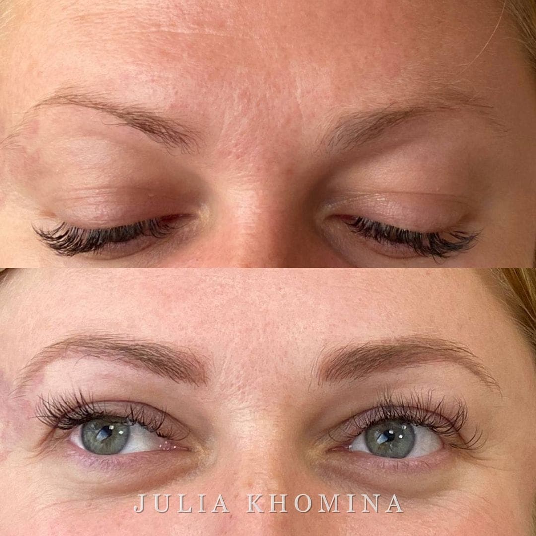 Maquillage permanent des sourcils — avant / après