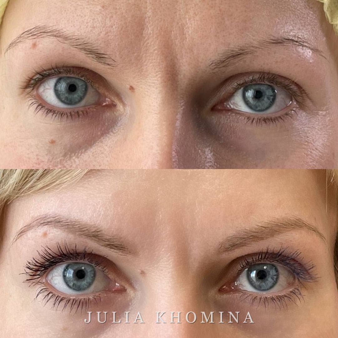 Maquillage permanent des sourcils — avant / après