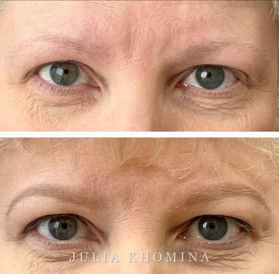 Maquillage permanent des sourcils — avant / après