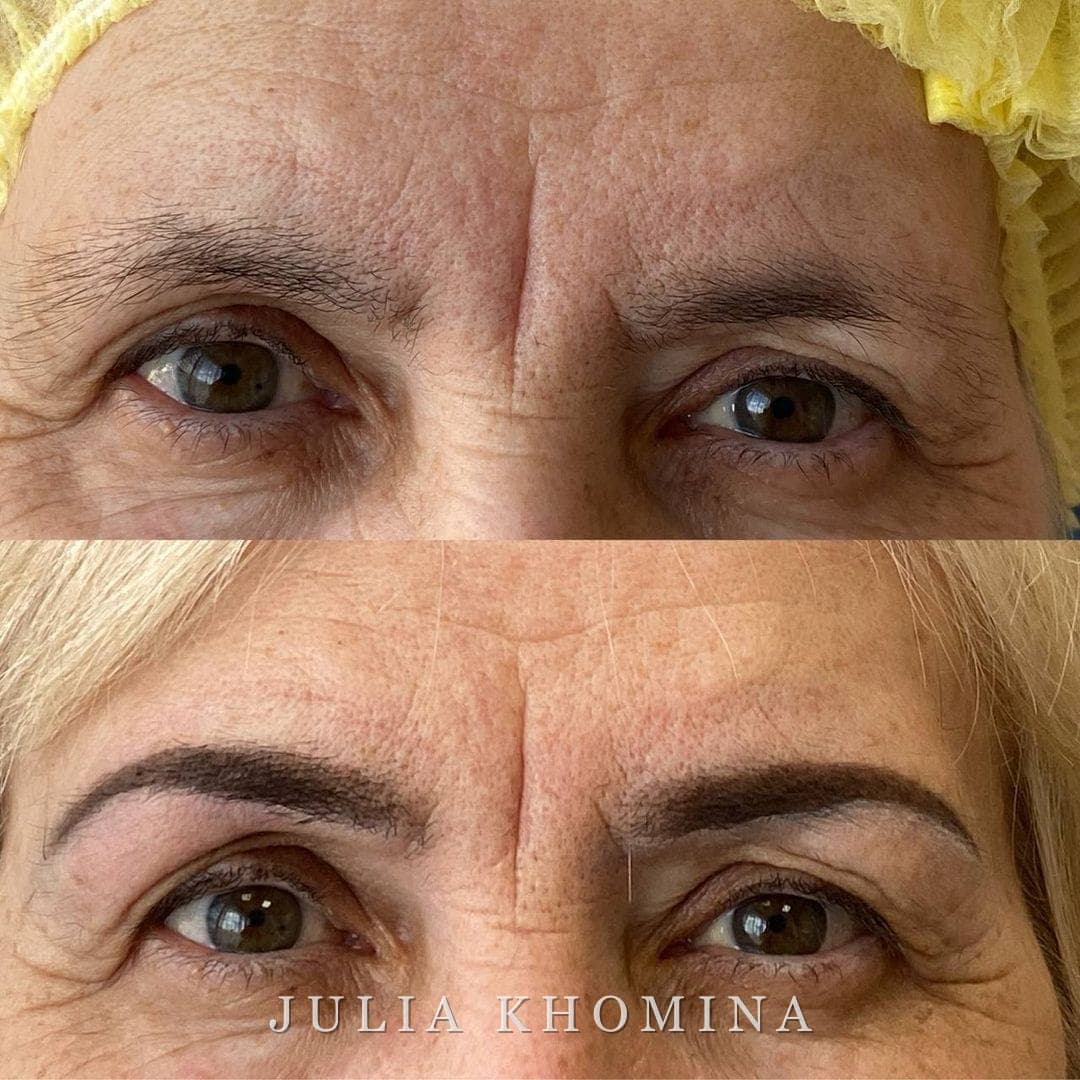 Maquillage permanent des sourcils — avant / après