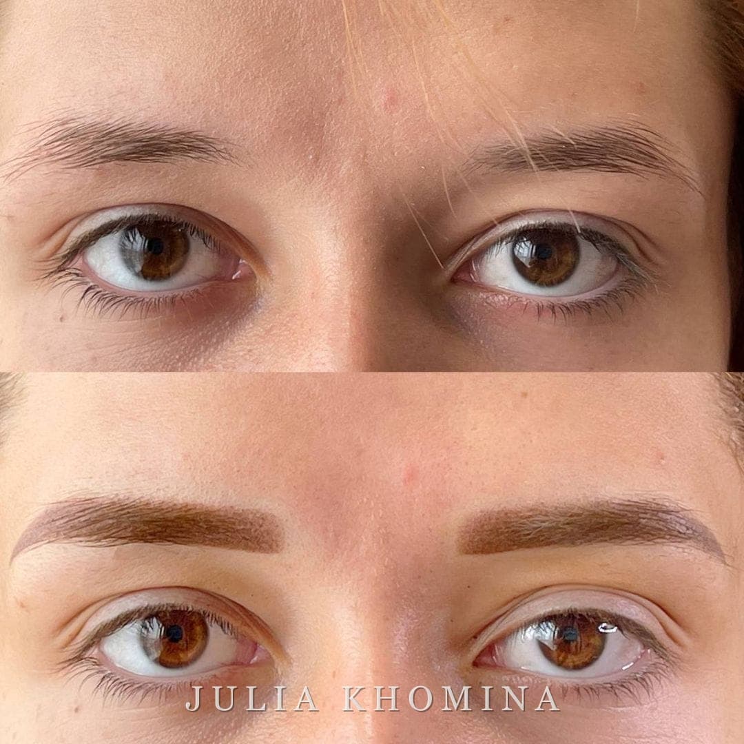 Maquillage permanent des sourcils — avant / après