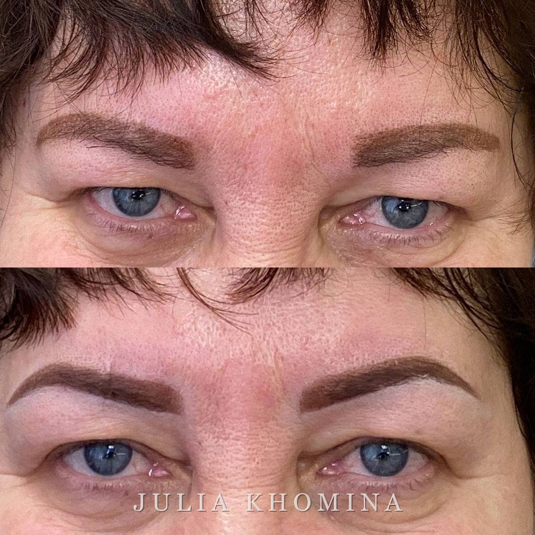 Maquillage permanent des sourcils — avant / après