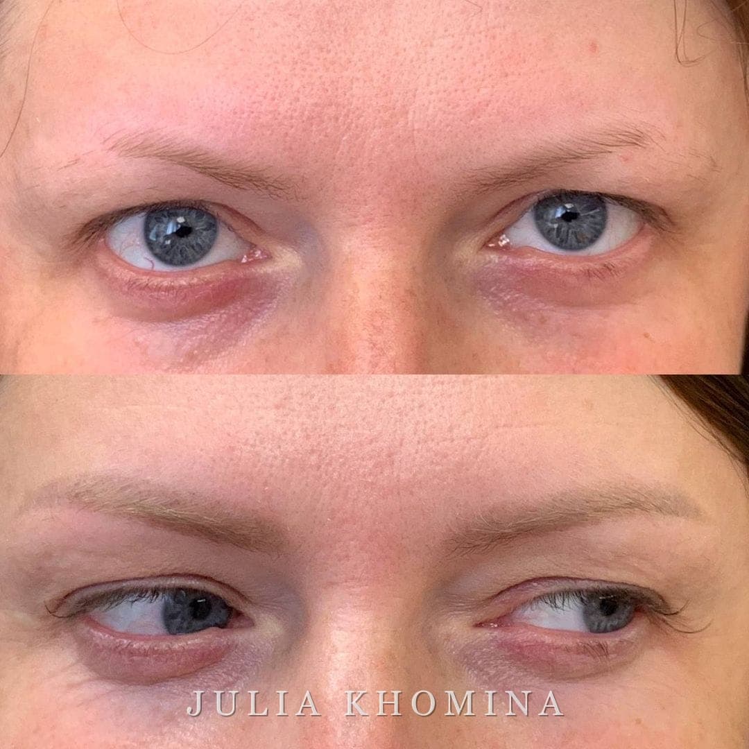 Maquillage permanent des sourcils — avant / après
