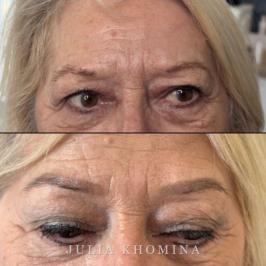 Maquillage permanent des sourcils — avant / après