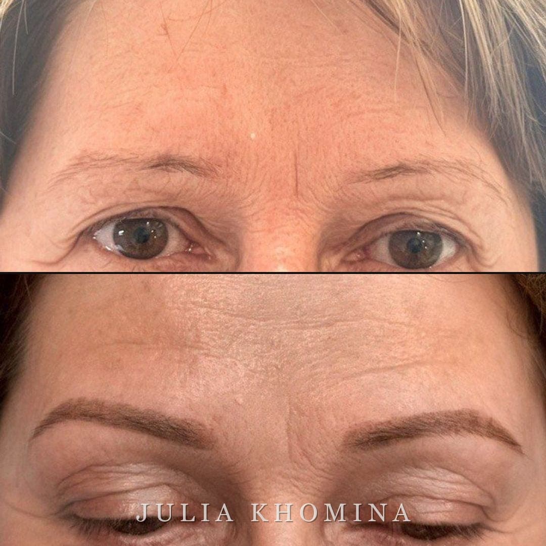 Maquillage permanent des sourcils — avant / après