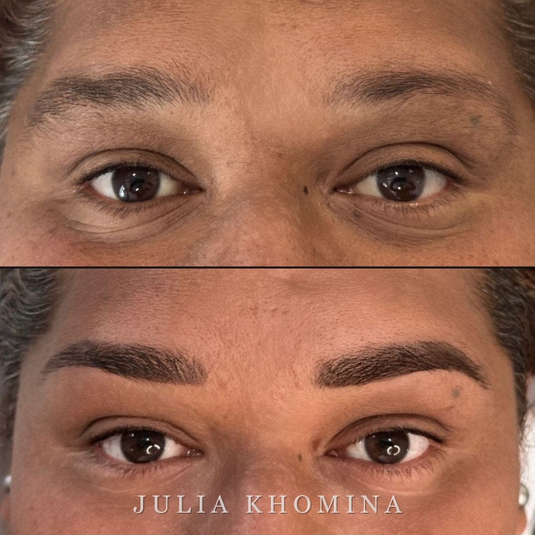 Maquillage permanent des sourcils — avant / après