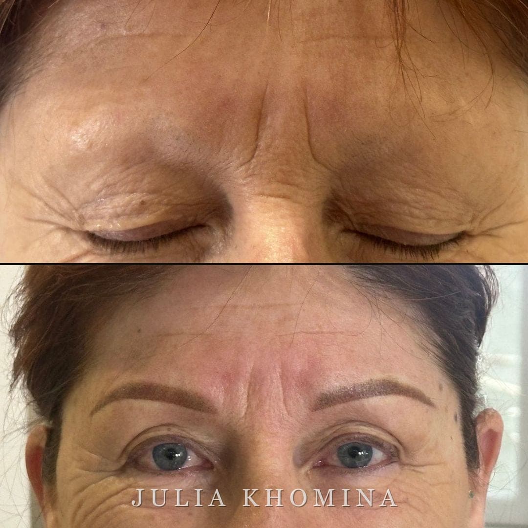 Maquillage permanent des sourcils — avant / après