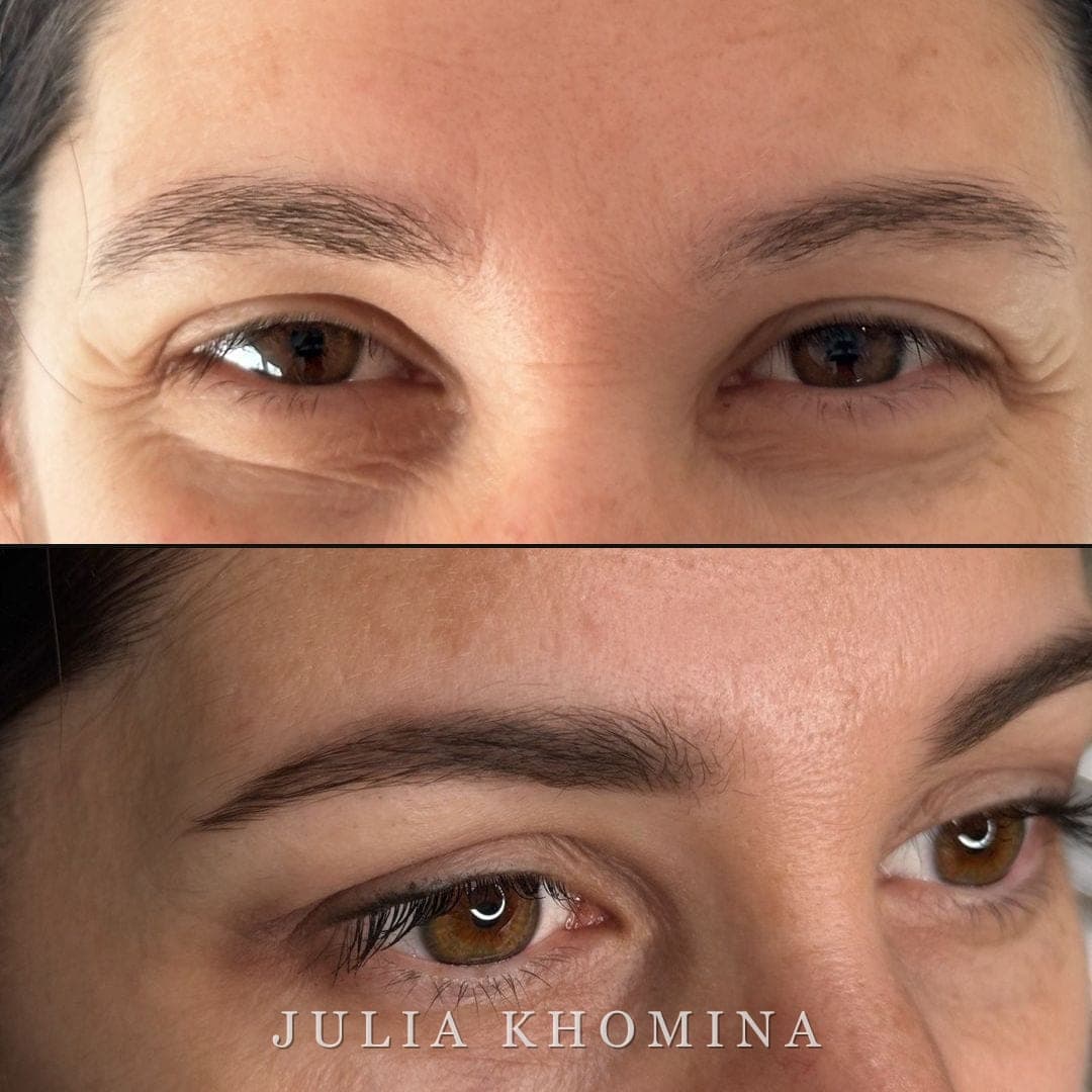 Maquillage permanent des sourcils — avant / après