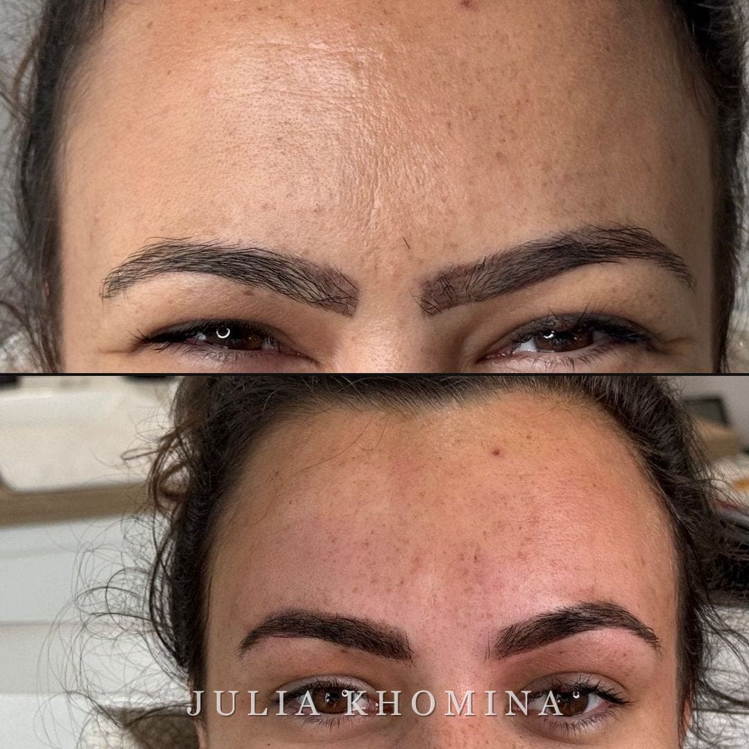 Maquillage permanent des sourcils — avant / après