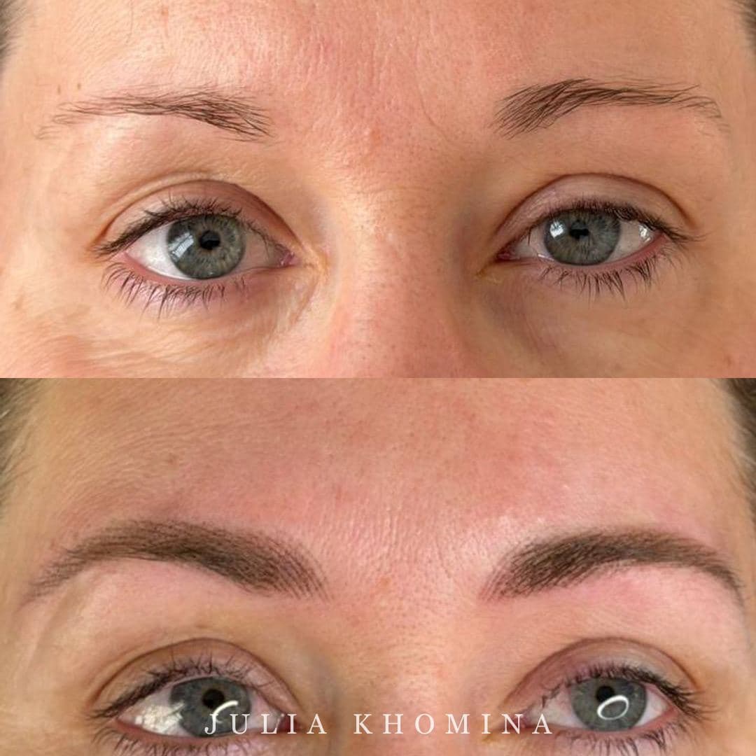 Sourcils Nano Hair Strokes — avant / après