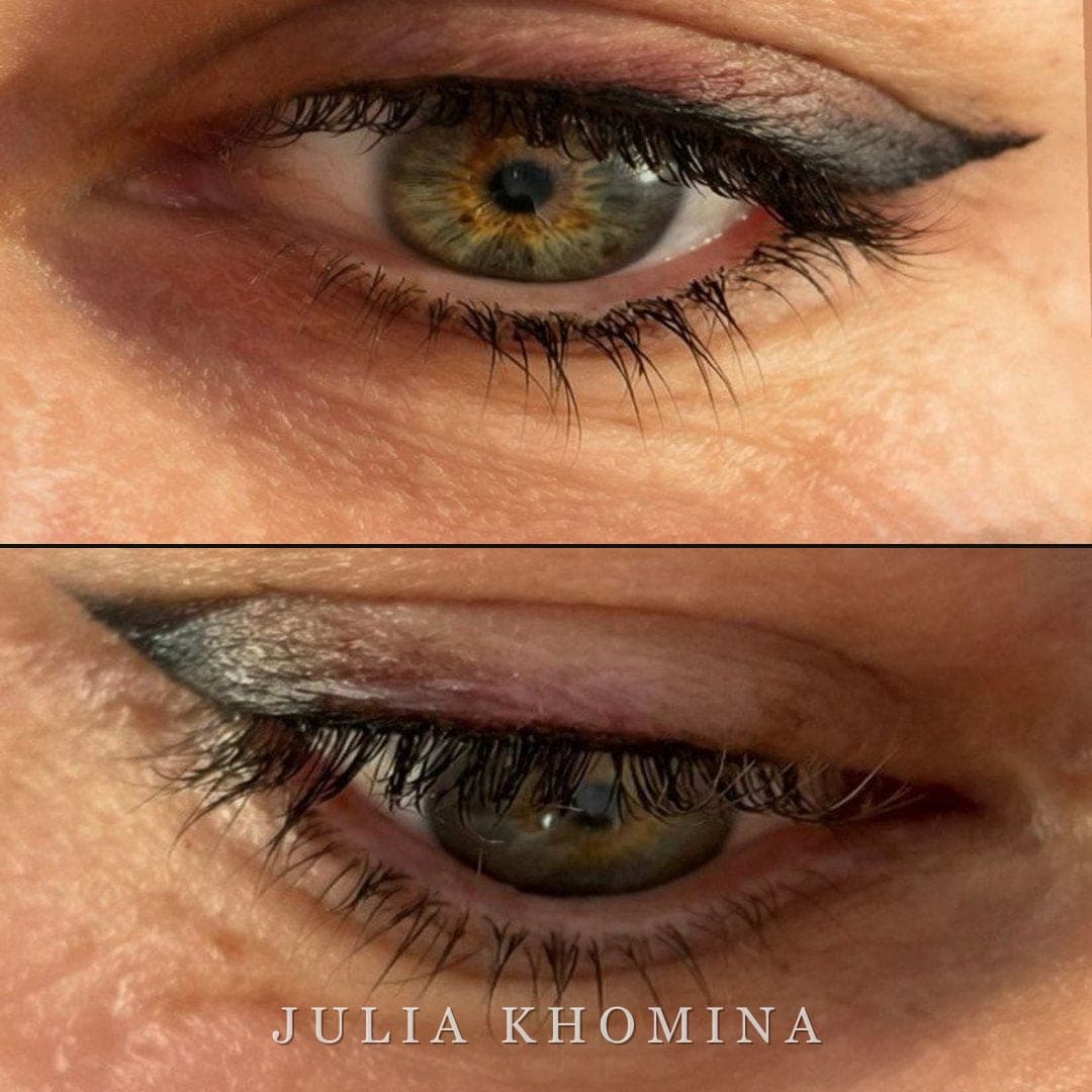 Eye-liner permanent — résultat sous deux angles